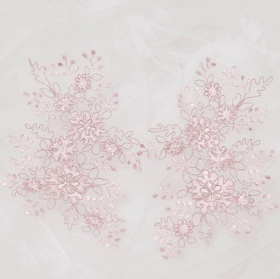 2 komada/1 par 21,512 cm tamnobijele bordo boje šampanjca Folwer čipkane aplikacije vjenčane čipkane haljine za odjeću DIY dodaci