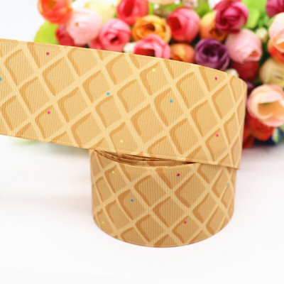 Τούρτα 10 γιαρδών 1,5'' (38 MM), Κορδέλες γκρο με στάμπα ουράνιου τόξου για φιόγκους μαλλιών DIY Χειροποίητα Υλικά Y19082302