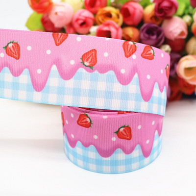 Τούρτα 10 γιαρδών 1,5'' (38 MM), Κορδέλες γκρο με στάμπα ουράνιου τόξου για φιόγκους μαλλιών DIY Χειροποίητα Υλικά Y19082302