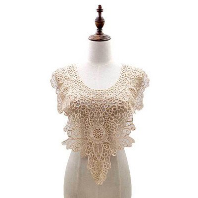 Luksuslik lill valge Tikand pitsist kangast kaunistuspael DIY õmblemine pruudi aplikatsiooniga krae käsitöö giipüür kleit pulmadekoor