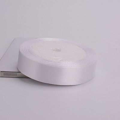 Ζεστή πώληση (25 γιάρδες/ρολό) 6mm-75mm λευκές μεταξωτές σατέν κορδέλες Γάμου Διακοσμητική κορδέλα δώρου Συσκευασία DIY Χειροποίητα Υλικά μεγέθους 9