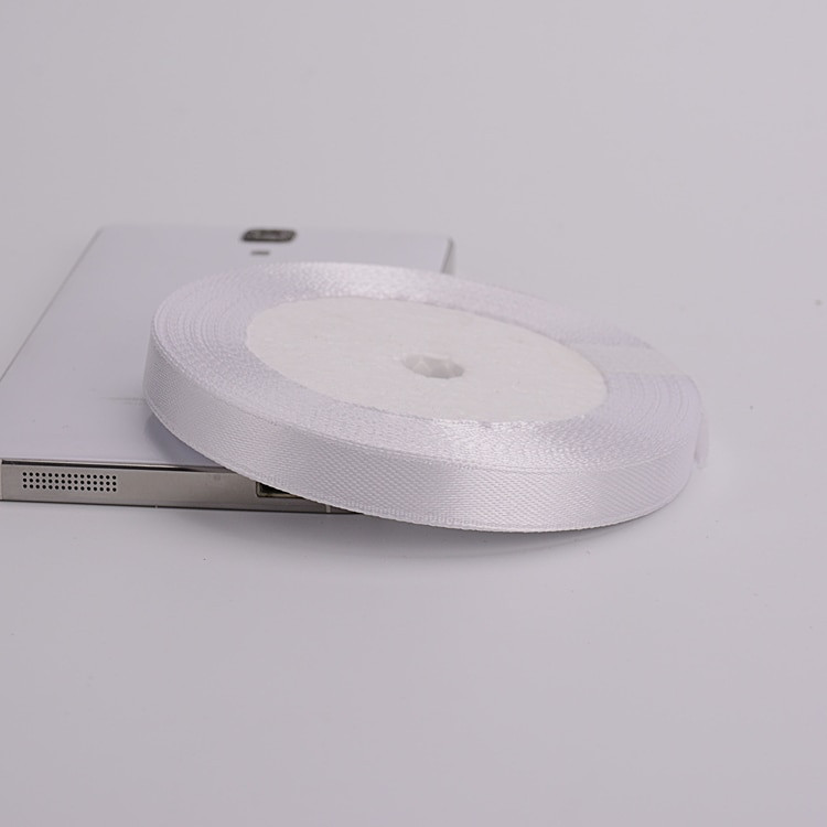 Ζεστή πώληση (25 γιάρδες/ρολό) 6mm-75mm λευκές μεταξωτές σατέν κορδέλες Γάμου Διακοσμητική κορδέλα δώρου Συσκευασία DIY Χειροποίητα Υλικά μεγέθους 9