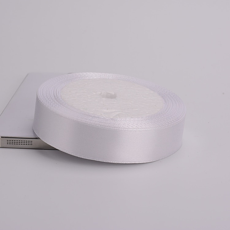 Ζεστή πώληση (25 γιάρδες/ρολό) 6mm-75mm λευκές μεταξωτές σατέν κορδέλες Γάμου Διακοσμητική κορδέλα δώρου Συσκευασία DIY Χειροποίητα Υλικά μεγέθους 9