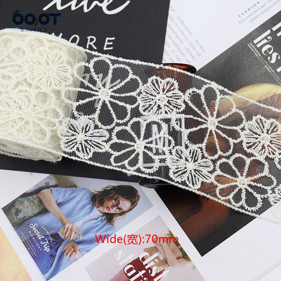 Delikatna mrežasta izvezena čipkasta vrpca 1 jarda 22328-1 DIY ručno rađena mašna Poklon zamotani materijal za rođendansko vjenčanje