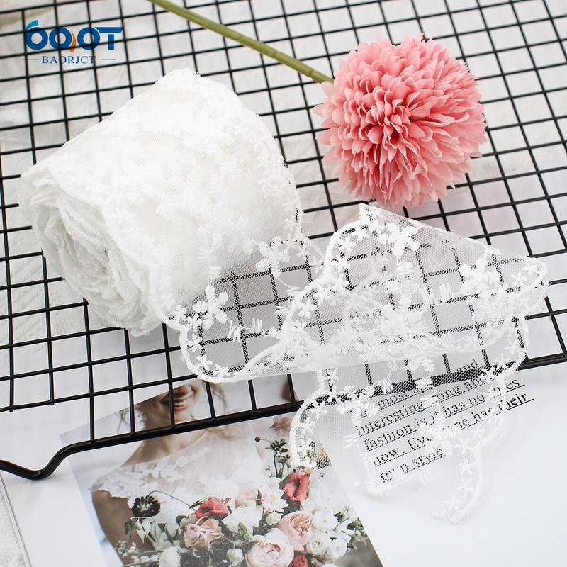 Delikatna mrežasta izvezena čipkasta vrpca 1 jarda 22328-1 DIY ručno rađena mašna Poklon zamotani materijal za rođendansko vjenčanje