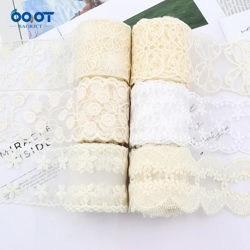 Delikatna mrežasta izvezena čipkasta vrpca 1 jarda 22328-1 DIY ručno rađena mašna Poklon zamotani materijal za rođendansko vjenčanje
