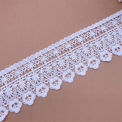 1 metru, negru, alb, scobit, panglică din dantelă brodată florală, pentru casă, artizanat, bandă de dantelă, 7,5 cm lățime, țesătură de cusut pentru îmbrăcăminte