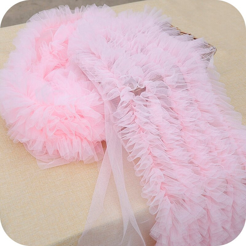 1μέτρο/παρτίδα πλάτος 28cm 15 χρώματα Baby Puff Φούστα Ύφασμα 3D Διχτυωτό Πλισέ Φούστα Βρεφική Κούκλα Ρούχα Δαντέλα Αξεσουάρ X245