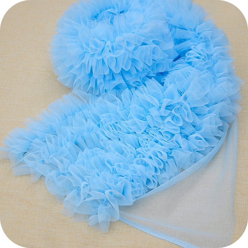 1μέτρο/παρτίδα πλάτος 28cm 15 χρώματα Baby Puff Φούστα Ύφασμα 3D Διχτυωτό Πλισέ Φούστα Βρεφική Κούκλα Ρούχα Δαντέλα Αξεσουάρ X245