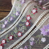 1 ярд 9,5 см мрежа за бродерия прежда дантела за занаятчийски плат за ръкоделие Сватба Направи си сам рокля с панделка Аксесоари за завеси Кукла