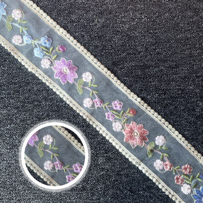 1 ярд 9,5 см мрежа за бродерия прежда дантела за занаятчийски плат за ръкоделие Сватба Направи си сам рокля с панделка Аксесоари за завеси Кукла