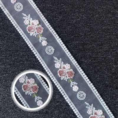 1 ярд 9,5 см мрежа за бродерия прежда дантела за занаятчийски плат за ръкоделие Сватба Направи си сам рокля с панделка Аксесоари за завеси Кукла