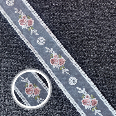 1 ярд 9,5 см мрежа за бродерия прежда дантела за занаятчийски плат за ръкоделие Сватба Направи си сам рокля с панделка Аксесоари за завеси Кукла