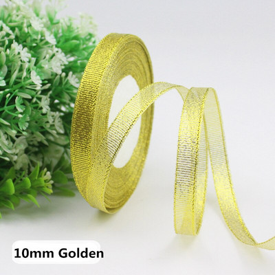 Rola od 25 jardi Zlatno Srebrna svjetlucava satenska vrpca Rukotvorine Ukrasi za vjenčanje DIY Organza Luk Vrpce Mašna Božićni darovi