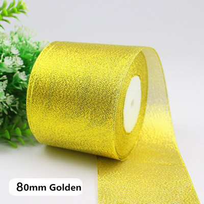 Rola od 25 jardi Zlatno Srebrna svjetlucava satenska vrpca Rukotvorine Ukrasi za vjenčanje DIY Organza Luk Vrpce Mašna Božićni darovi