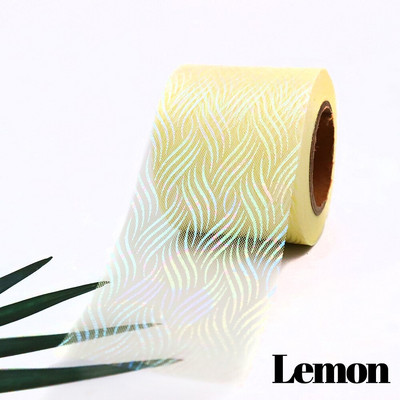 Panglică iluzorie din organza de tul de 6 cm și 25 de metri, bandă de plasă cu model de val de apă, țesătură de culoare iriscentă, bricolaj, agrafe de păr lucrate manual cu fundă