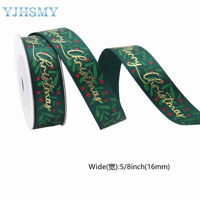 Panglici de Crăciun pentru artizanat Panglici grosgrain imprimate de sărbători Panglici din satin Panglici din țesătură cu sclipici metalice Ambalaj pentru cadou în vrac