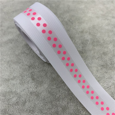 5 jardi 1 inča 25 mm Grosgrain vrpce s ispisom točkica Vrpca za mašnu za kosu Vjenčani božićni ukrasi