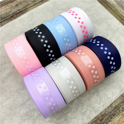5 jardi 1 inča 25 mm Grosgrain vrpce s ispisom točkica Vrpca za mašnu za kosu Vjenčani božićni ukrasi