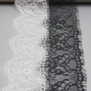 (3 метра/партида) 14 см бяла черна дантелена тъкан, лента, аксесоари за дрехи, дантелен материал, ръчна изработка