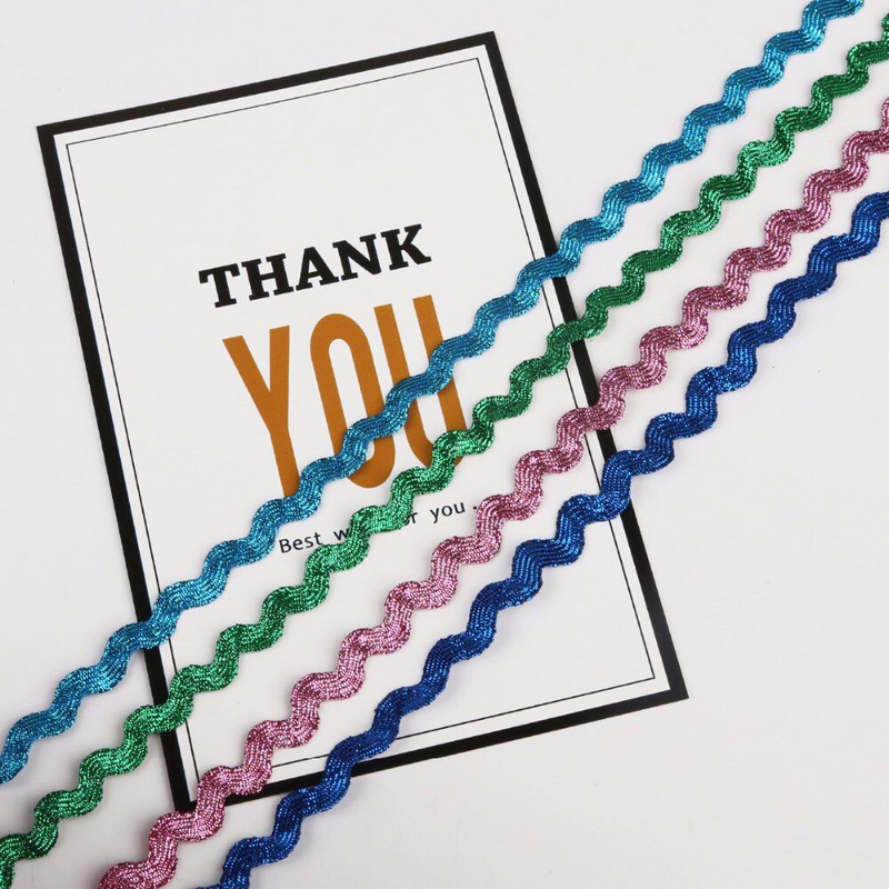 15 jardi/krunt 8 mm metallist terüleenist lint Zig Zag Ric Rac pitslint pulmapeo kaunistamiseks DIY õmbluspitsiga käsitöö