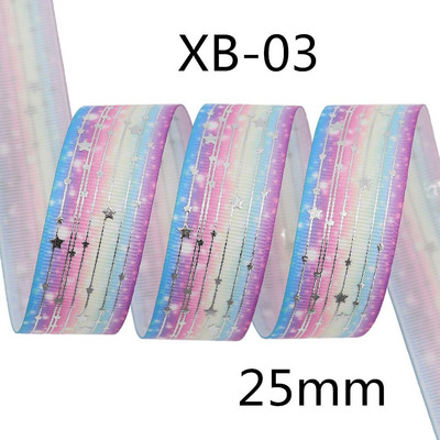 Srebrne pruge Zvjezdica Rainbow Gradient mekih boja Grosgrain vrpca od 5 jardi leptir vrpca za šivanje štipaljki za kosu