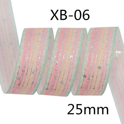 Srebrne pruge Zvjezdica Rainbow Gradient mekih boja Grosgrain vrpca od 5 jardi leptir vrpca za šivanje štipaljki za kosu