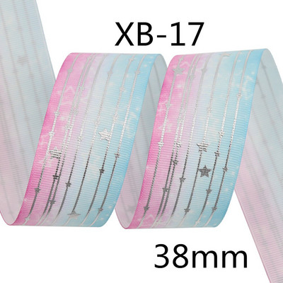 Srebrne pruge Zvjezdica Rainbow Gradient mekih boja Grosgrain vrpca od 5 jardi leptir vrpca za šivanje štipaljki za kosu