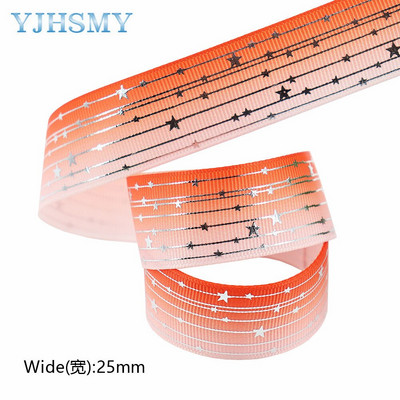 Srebrne pruge Zvjezdica Rainbow Gradient mekih boja Grosgrain vrpca od 5 jardi leptir vrpca za šivanje štipaljki za kosu