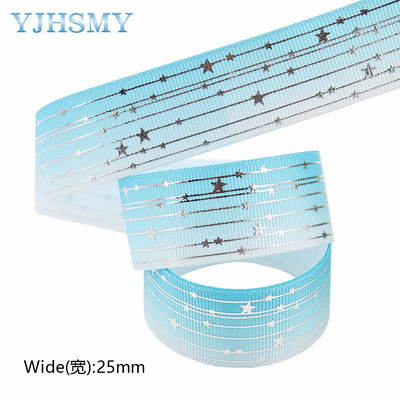 Srebrne pruge Zvjezdica Rainbow Gradient mekih boja Grosgrain vrpca od 5 jardi leptir vrpca za šivanje štipaljki za kosu