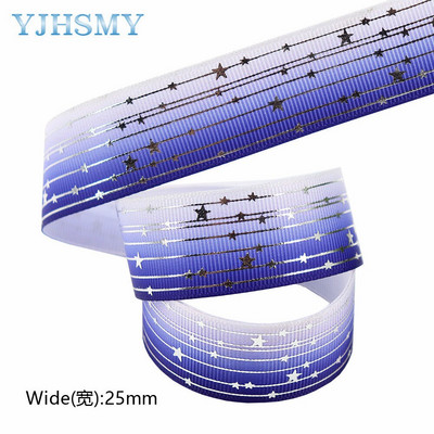 Srebrne pruge Zvjezdica Rainbow Gradient mekih boja Grosgrain vrpca od 5 jardi leptir vrpca za šivanje štipaljki za kosu