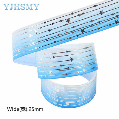 Srebrne pruge Zvjezdica Rainbow Gradient mekih boja Grosgrain vrpca od 5 jardi leptir vrpca za šivanje štipaljki za kosu