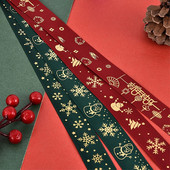 5 jardi 25 mm tiskane satenske vrpce Poklon mašne Rukotvorine DIY Prirodne vrpce Šivanje Odjeća Božićni ukrasi za svatove