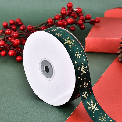 5 jardi 25 mm tiskane satenske vrpce Poklon mašne Rukotvorine DIY Prirodne vrpce Šivanje Odjeća Božićni ukrasi za svatove