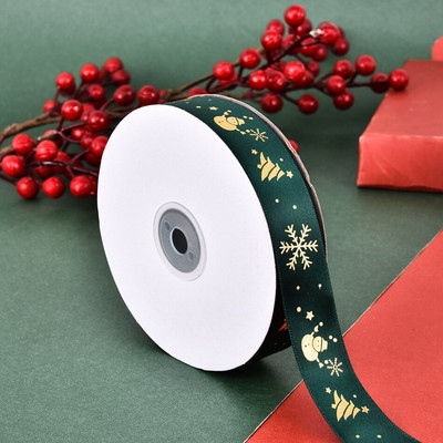 5 jardi 25 mm tiskane satenske vrpce Poklon mašne Rukotvorine DIY Prirodne vrpce Šivanje Odjeća Božićni ukrasi za svatove