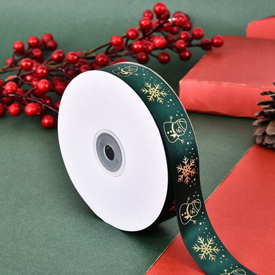 5 jardi 25 mm tiskane satenske vrpce Poklon mašne Rukotvorine DIY Prirodne vrpce Šivanje Odjeća Božićni ukrasi za svatove