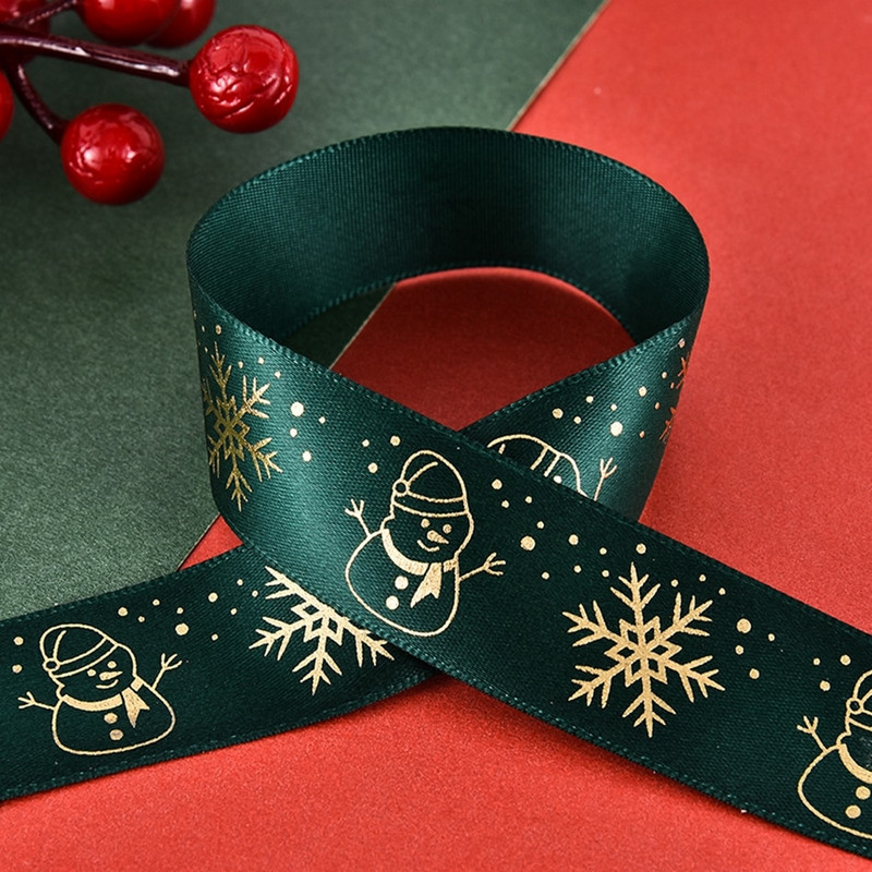 5 jardi 25 mm tiskane satenske vrpce Poklon mašne Rukotvorine DIY Prirodne vrpce Šivanje Odjeća Božićni ukrasi za svatove