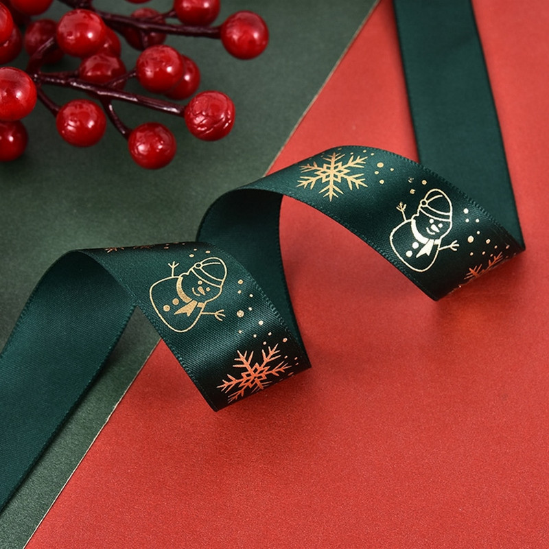 5 jardi 25 mm tiskane satenske vrpce Poklon mašne Rukotvorine DIY Prirodne vrpce Šivanje Odjeća Božićni ukrasi za svatove