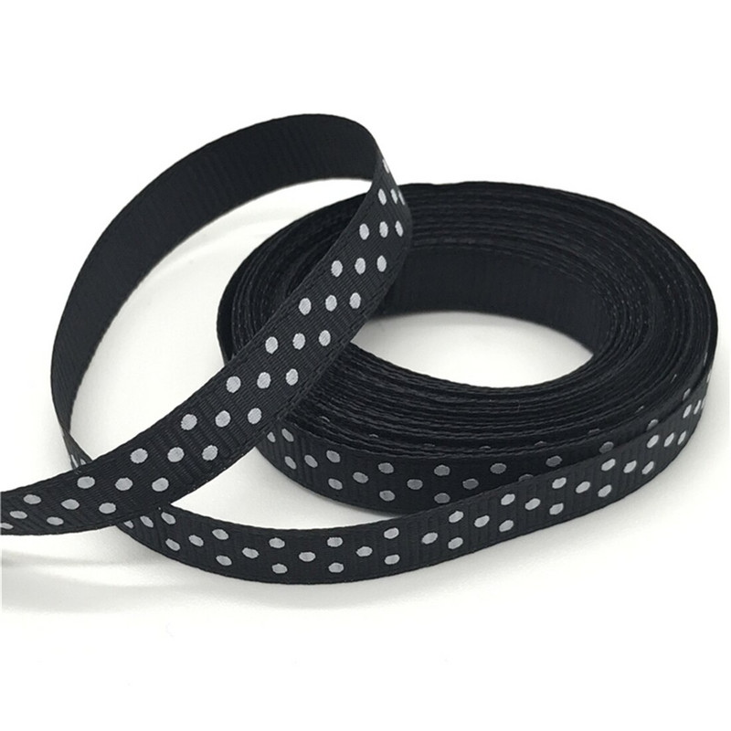 5 jardi/lot 3/8'' 10 mm Grosgrain vrpca s ispisom na točkice Mašna za kosu Božićni ukrasi za vjenčanje DIY tkanina za šivanje