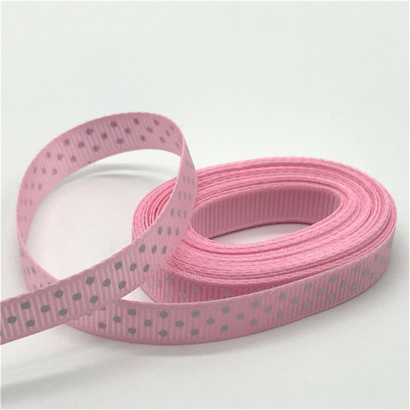 5 jardi/lot 3/8'' 10 mm Grosgrain vrpca s ispisom na točkice Mašna za kosu Božićni ukrasi za vjenčanje DIY tkanina za šivanje