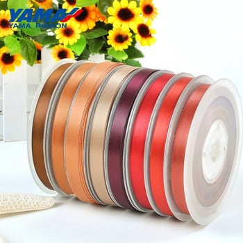 YAMA 100yards 6 9 13 16 19 22 mm Διπλή Σατέν Κορδέλα Χρυσή Καφέ Κορδέλες για Διακόσμηση Γάμου Χειροποίητα Δώρα Τριαντάφυλλου