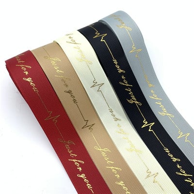 5yards/Παρτίδα 15mm 25mm Εκτύπωση Just For You Grosgrain Κορδέλα Πολυεστερική Κορδέλα για Στολισμό Γάμου Ραπτικό ύφασμα DIY