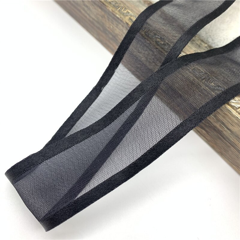 10/15/20/25/38 mm bijela crna satenska rubna vrpca Organza vrpca za mašnu Vjenčanje Božićni ukrasi Ručno izrađeni DIY obrti za omatanje