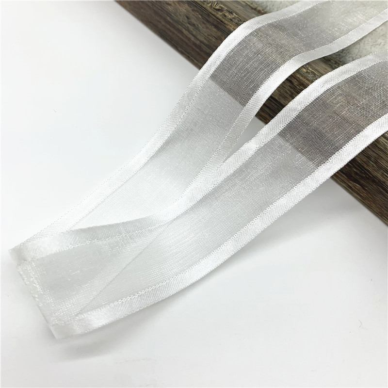 10/15/20/25/38 mm bijela crna satenska rubna vrpca Organza vrpca za mašnu Vjenčanje Božićni ukrasi Ručno izrađeni DIY obrti za omatanje