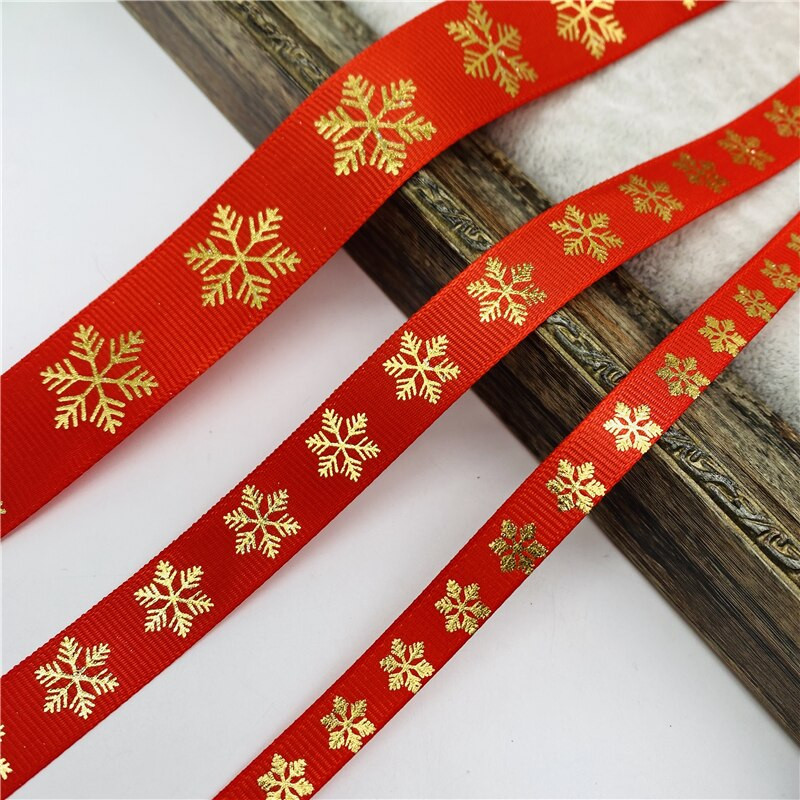5 jardi/lot 10 mm 15 mm 25 mm Grosgrain vrpca za ispis božićnih traka za ručno izrađene mašne Božićni ukrasi DIY zamatanje darova