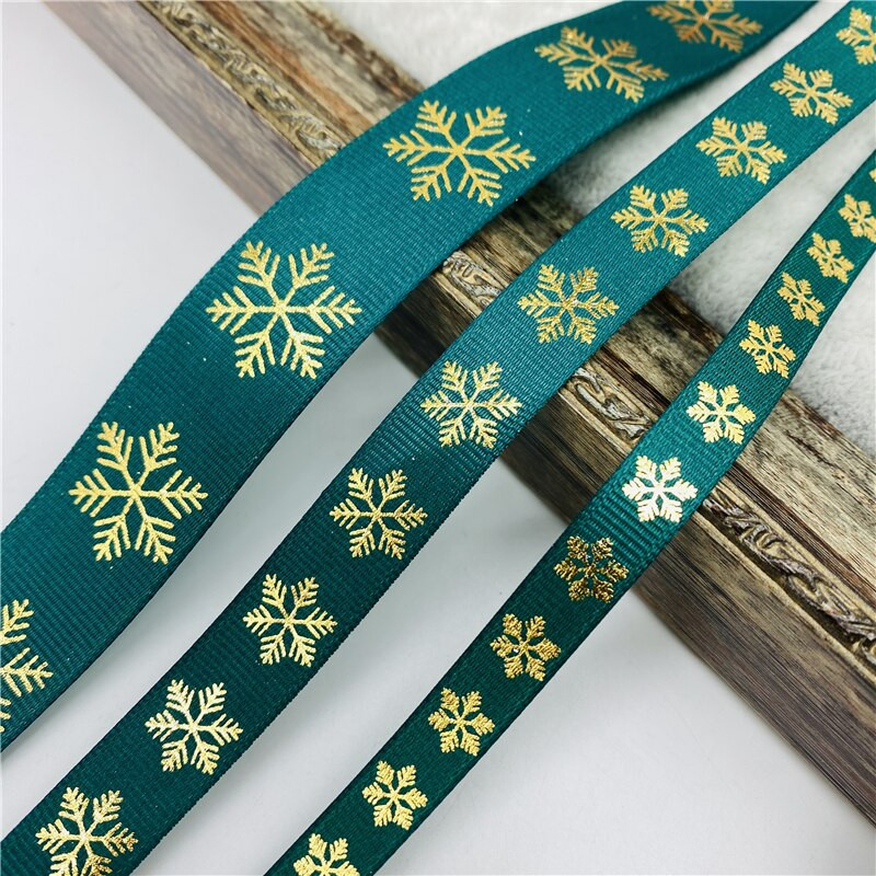 5 jardi/lot 10 mm 15 mm 25 mm Grosgrain vrpca za ispis božićnih traka za ručno izrađene mašne Božićni ukrasi DIY zamatanje darova