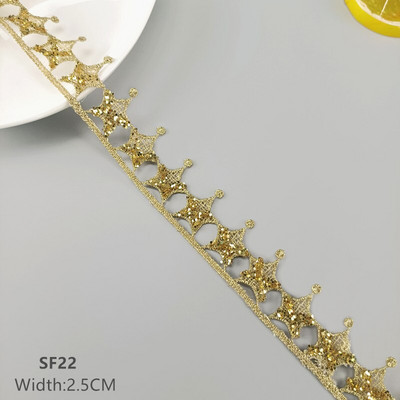 zsbszc 2 jardi Õõnes läikiv pulber kuldpits cheongsam riided hem kardina pits trimmi kangas DIY tarvikud SF22 SF35