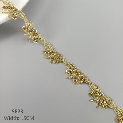 zsbszc 2 jardi Õõnes läikiv pulber kuldpits cheongsam riided hem kardina pits trimmi kangas DIY tarvikud SF22 SF35