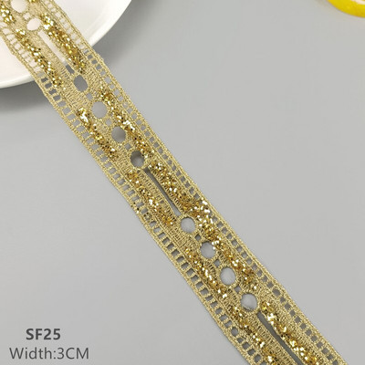 zsbszc 2 jardi Õõnes läikiv pulber kuldpits cheongsam riided hem kardina pits trimmi kangas DIY tarvikud SF22 SF35