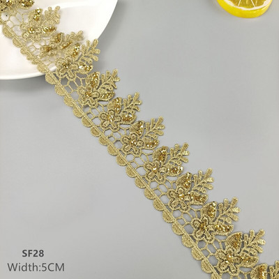 zsbszc 2 jardi Õõnes läikiv pulber kuldpits cheongsam riided hem kardina pits trimmi kangas DIY tarvikud SF22 SF35